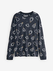 Black/White 100% Cotton Matching Family Mens Christmas Tree Pyjamas - Image 8 of 11