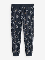 Black/White 100% Cotton Matching Family Mens Christmas Tree Pyjamas - Image 9 of 11