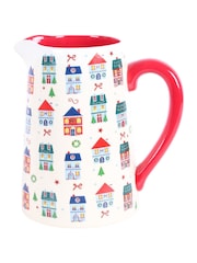 Something Different White Christmas Street Print Ceramic Flower Jug - Image 2 of 5