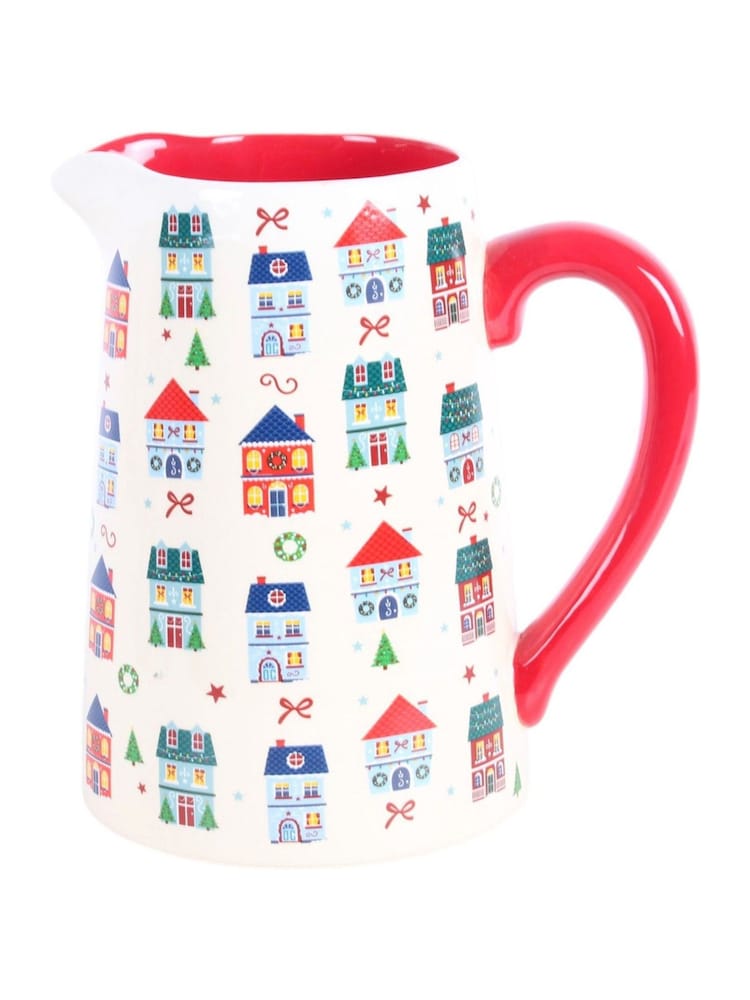 Something Different White Christmas Street Print Ceramic Flower Jug - Image 2 of 5 Something Different White Christmas Street Print Ceramic Flower Jug - Image 2 of 5