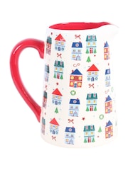 Something Different White Christmas Street Print Ceramic Flower Jug - Image 4 of 5