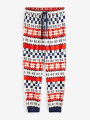 Red/Navy Blue 100% Cotton Matching Family Mens Christmas Ho Ho Ho Fairisle Pattern Pyjamas - Image 9 of 12