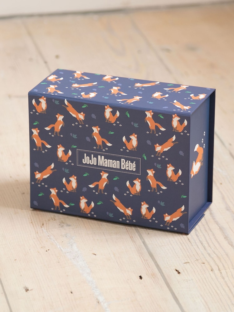 JoJo Maman Bébé Blue Small Fox Gift Box - Image 1 of 2