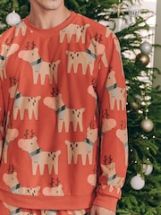 Red Matching Family Mens Christmas Reindeer Pyjamas - Image 5 of 10