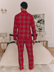 Red Check 100% Cotton Matching Family Mens Christmas Flannel Pyjamas - Image 4 of 8