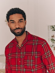 Red Check 100% Cotton Matching Family Mens Christmas Flannel Pyjamas - Image 5 of 8