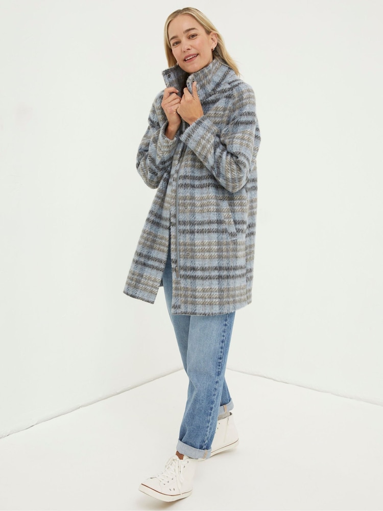 FatFace Grey Freya Wool Blend Funnel Coat - Image 1 of 5