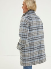 FatFace Grey Freya Wool Blend Funnel Coat - Image 2 of 5