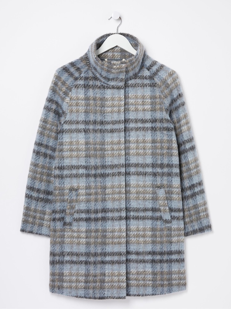 FatFace Grey Freya Wool Blend Funnel Coat - Image 5 of 5