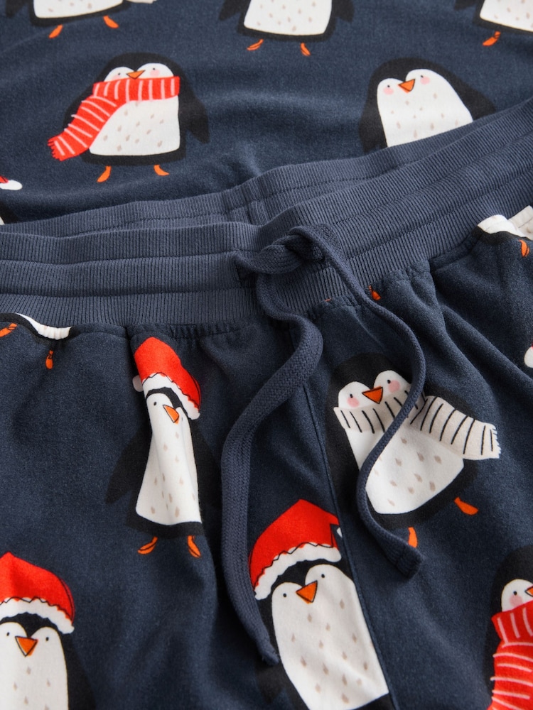 Navy Blue Matching Family Mens Christmas Penguin Pyjamas - Image 10 of 11