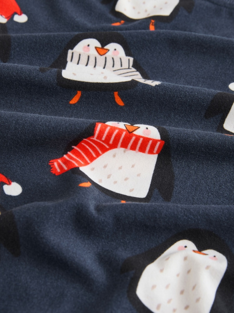 Navy Blue Matching Family Mens Christmas Penguin Pyjamas - Image 9 of 11