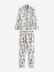 Grey Mens 100% Cotton Matching Family Christmas Mountain Print Pyjamas - Image 7 of 10