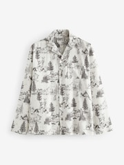 Grey Mens 100% Cotton Matching Family Christmas Mountain Print Pyjamas - Image 8 of 10