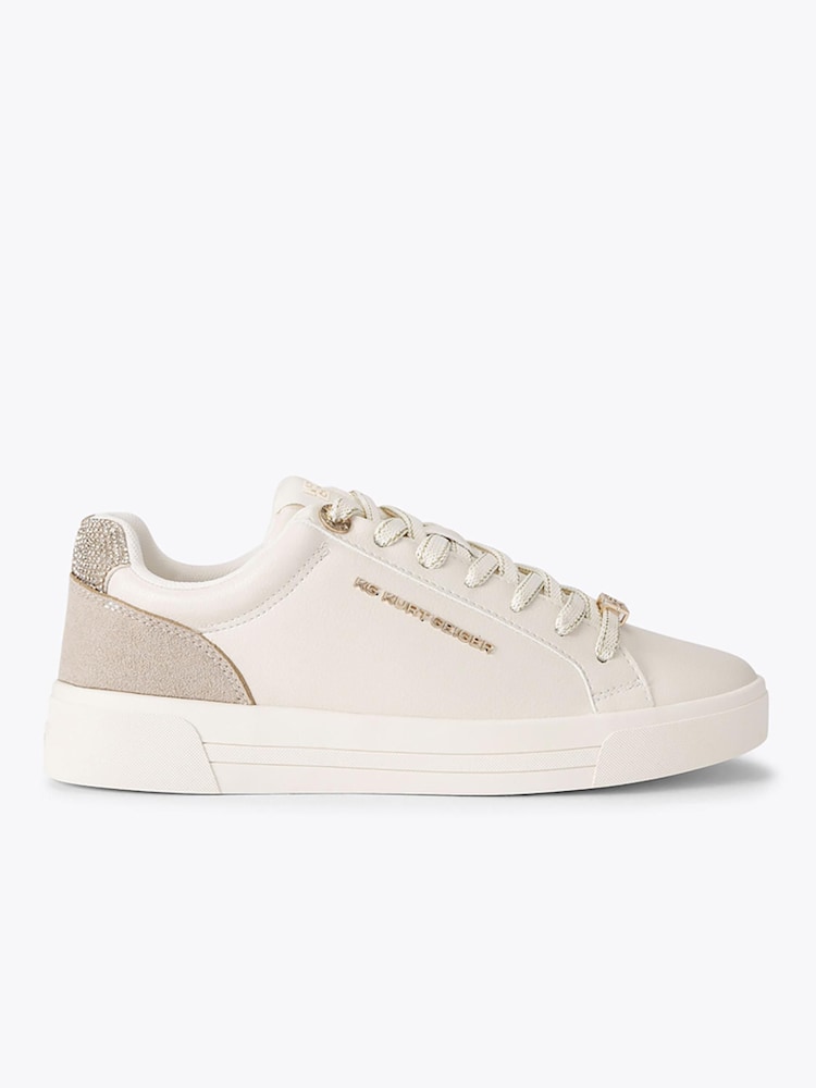 KG Kurt Geiger Cream Lillie Embellished Trainers - Image 2 of 5 KG Kurt Geiger Cream Lillie Embellished Trainers - Image 2 of 5