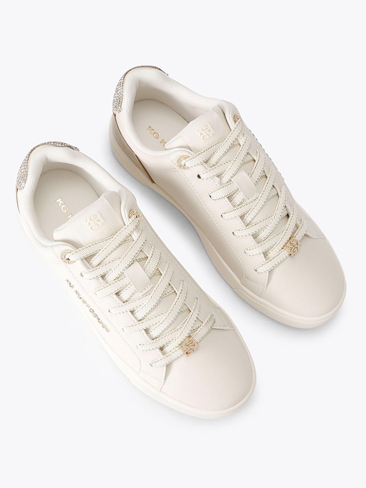 KG Kurt Geiger Cream Lillie Embellished Trainers - Image 5 of 5 KG Kurt Geiger Cream Lillie Embellished Trainers - Image 5 of 5