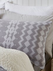 Catherine Lansfield Grey Alpine Teddy Borg Fleece Duvet Cover and Pillowcase Set - Image 2 of 3