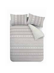 Catherine Lansfield Grey Alpine Teddy Borg Fleece Duvet Cover and Pillowcase Set - Image 3 of 3