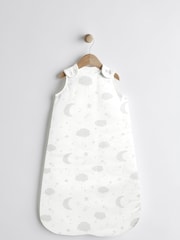 Grey Moon and Stars 2.5 Tog Baby 100% Cotton Sleep Bag - Image 1 of 1