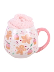 Something Different Pink Sugarplum Bakery Print Mug and Socks Set - Image 2 of 4
