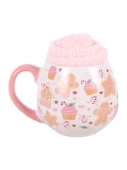 Something Different Pink Sugarplum Bakery Print Mug and Socks Set - Image 3 of 4