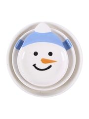 Something Different White Set of 3 Winter Snowmen Stacking Bowls - Image 3 of 5
