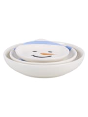 Something Different White Set of 3 Winter Snowmen Stacking Bowls - Image 4 of 5