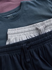 Blue/Purple Jersey Short Pyjamas 2 Pack - Image 13 of 14