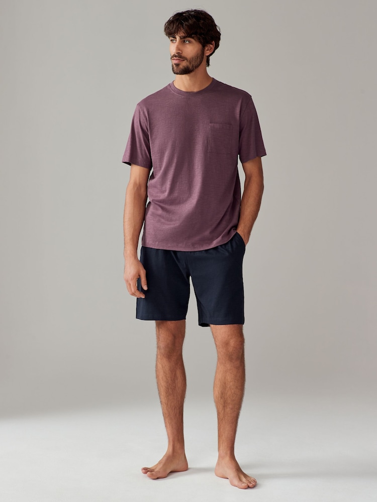 Blue/Purple Jersey Short Pyjamas Set 2 Pack - Image 6 of 14