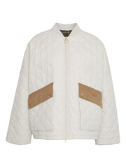 Barbour® White ReEngineered Bowhill Bomber Style Quilted Jacket - Image 17 of 18