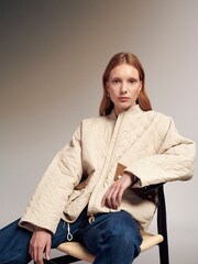 Barbour® White ReEngineered Bowhill Bomber Style Quilted Jacket - Image 6 of 18