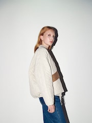 Barbour® White ReEngineered Bowhill Bomber Style Quilted Jacket - Image 7 of 18