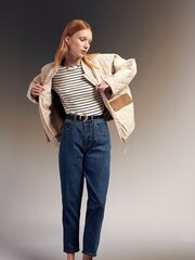 Barbour® White ReEngineered Bowhill Bomber Style Quilted Jacket - Image 8 of 18