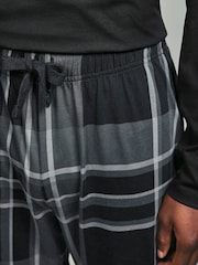 Black/Grey Check Long Sleeve 100% Cotton Pyjamas Set - Image 5 of 10