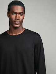 Black/Grey Check Long Sleeve 100% Cotton Pyjamas Set - Image 6 of 10