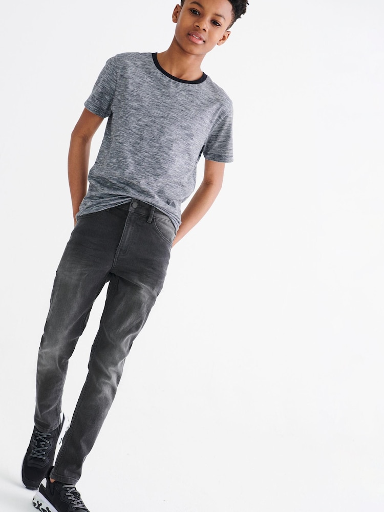 Grey Denim Skinny Fit Cotton Rich Stretch Jeans (3-16yrs) - Image 1 of 2