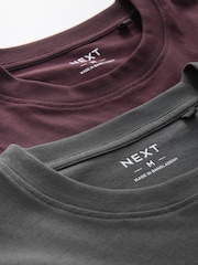 Slate Grey/Red Open Hem Cuffed Pyjamas 2 Pack - Image 10 of 11