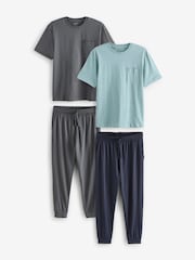 Vert sauge/gris - Lot de 2 pyjamas à poignets - Image 1 de 12