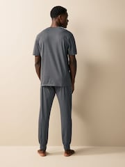 Vert sauge/gris - Lot de 2 pyjamas à poignets - Image 4 de 12