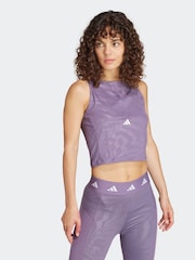 adidas Purple Techfit Printed Crop Vest - Image 1 of 7