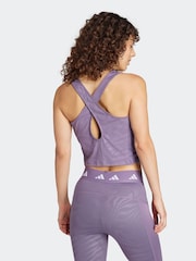 adidas Purple Techfit Printed Crop Vest - Image 2 of 7