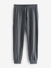 Navy Blue/Stone Long Sleeve Cuffed Pyjamas 2 Pack - Image 4 of 12