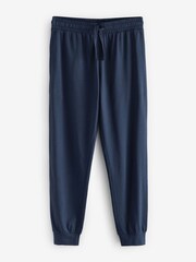 Navy Blue/Stone Long Sleeve Cuffed Pyjamas 2 Pack - Image 5 of 12
