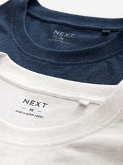 Navy Blue/Stone Long Sleeve Cuffed Pyjamas 2 Pack - Image 6 of 12