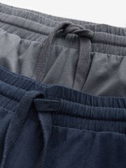 Navy Blue/Stone Long Sleeve Cuffed Pyjamas 2 Pack - Image 7 of 12
