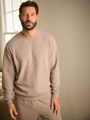 Stone Neutral Soft Waffle Long Sleeve Pyjamas Set - Image 1 of 11