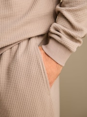Stone Neutral Soft Waffle Long Sleeve Pyjamas Set - Image 6 of 11