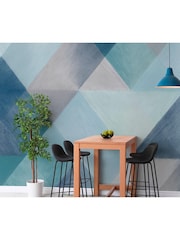 Eighty Two Blue Exclusive To Next Chalky Geo Wall Mural - Image 1 of 2