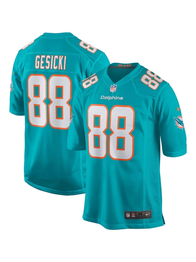 Nike Green NFL Miami Dolphins Home Game Jersey - Aqua - Mike Gesicki Youth - Image 1 of 3 Nike Green NFL Miami Dolphins Home Game Jersey - Aqua - Mike Gesicki Youth - Image 1 of 3