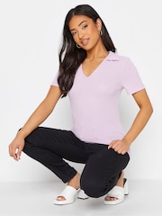 PixieGirl Petite Purple Polo Ribbed Top 2 Pack - Image 4 of 8