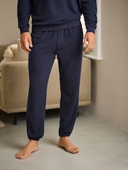 Navy Blue Soft Waffle Long Sleeve Pyjamas Set - Image 3 of 12